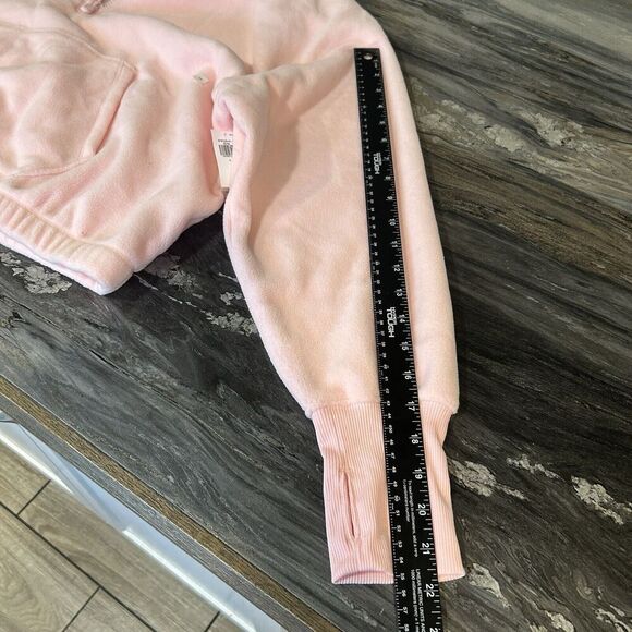 Old Navy Womens Pullover Quarter Zip Large Pink Pockets Thumb Hole Loose Fit - Picture 14 of 15